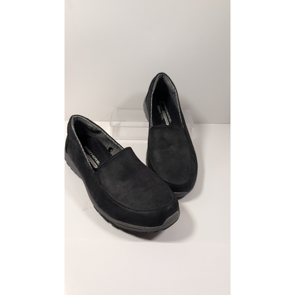 Skechers Relaxed Fit Memory Foam Black Slip On Loafers Shoes 158385 Womens 8